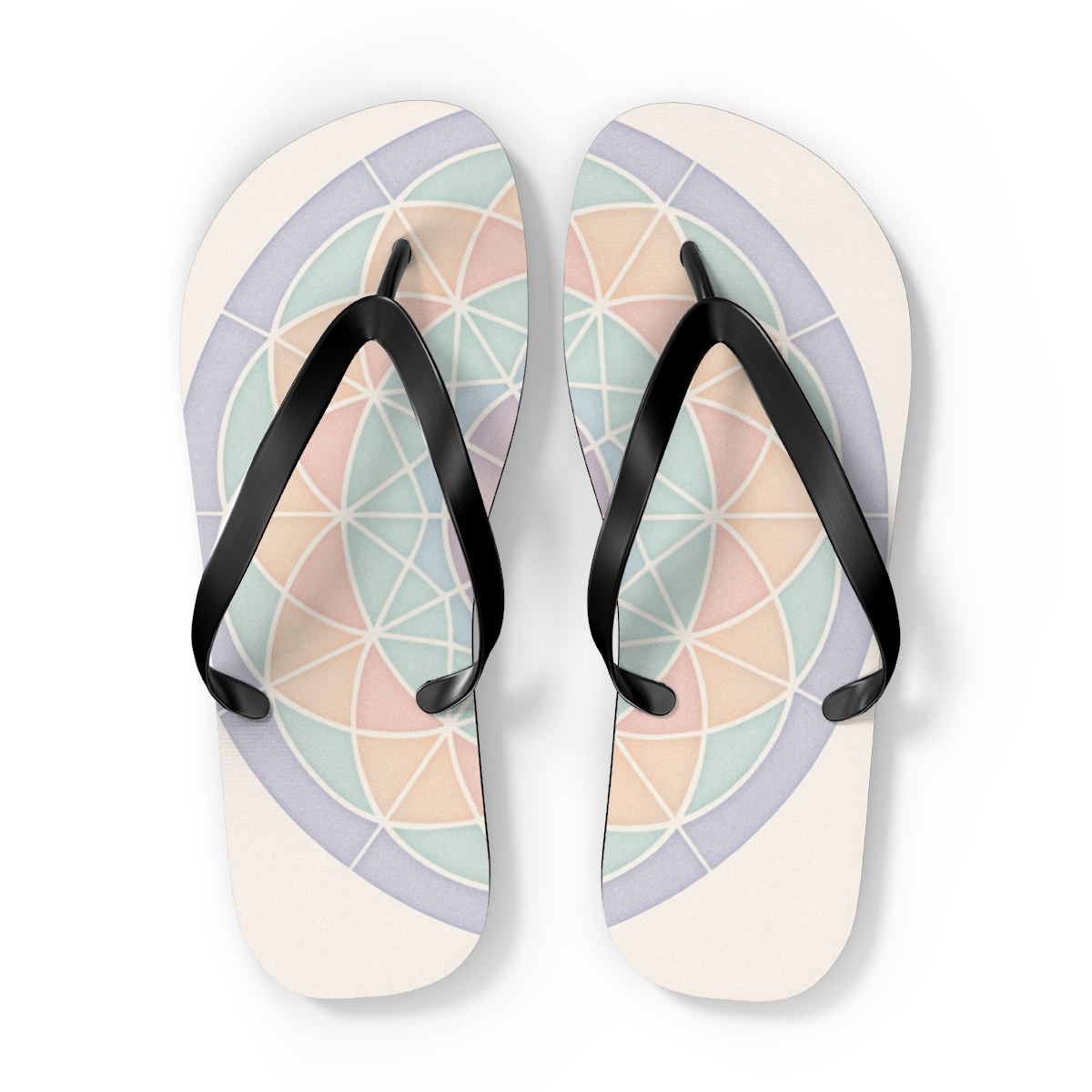 Pastel Prism Lattice Bloom soft sole flip flops