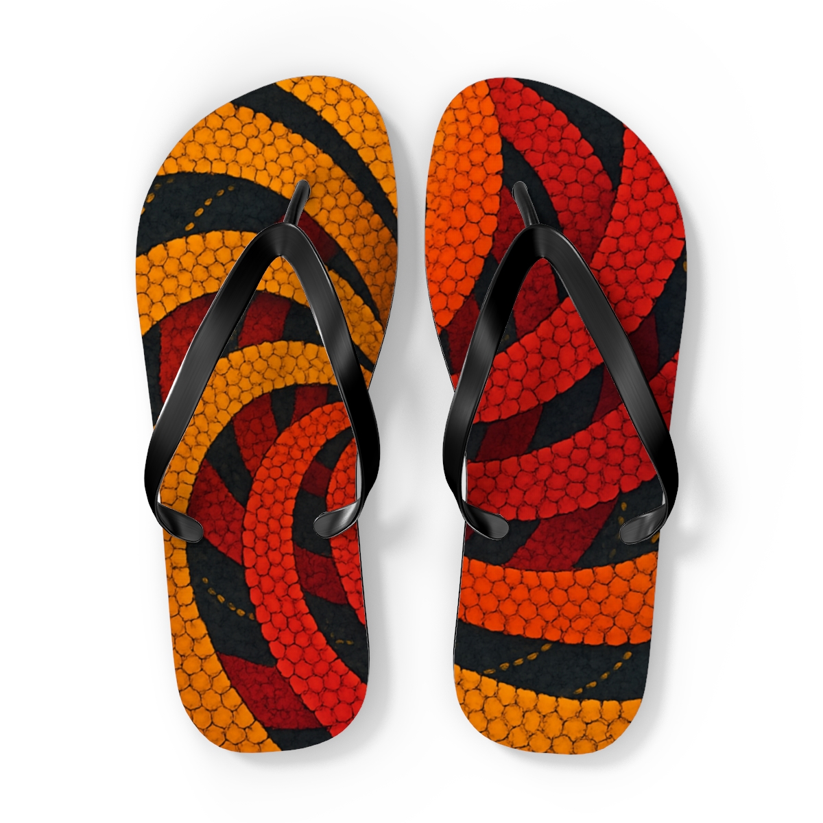 Marigold Prism Spiral designer logo flip flops