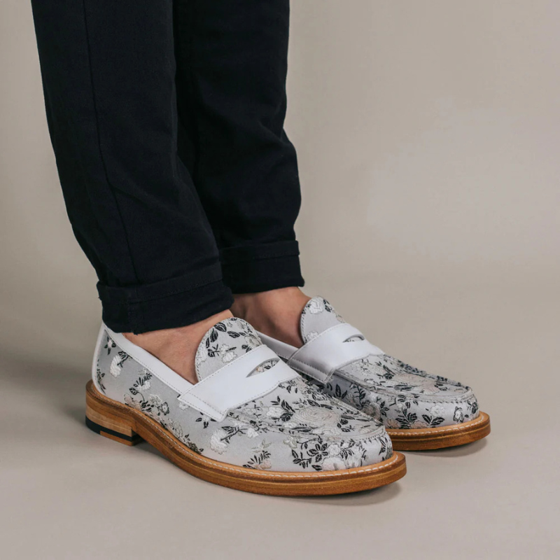 Check Canvas And Leather Blake Stitch Loafer
