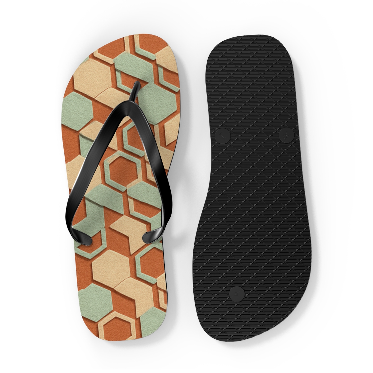 Hex Weave Cascade trendy printed flip flops