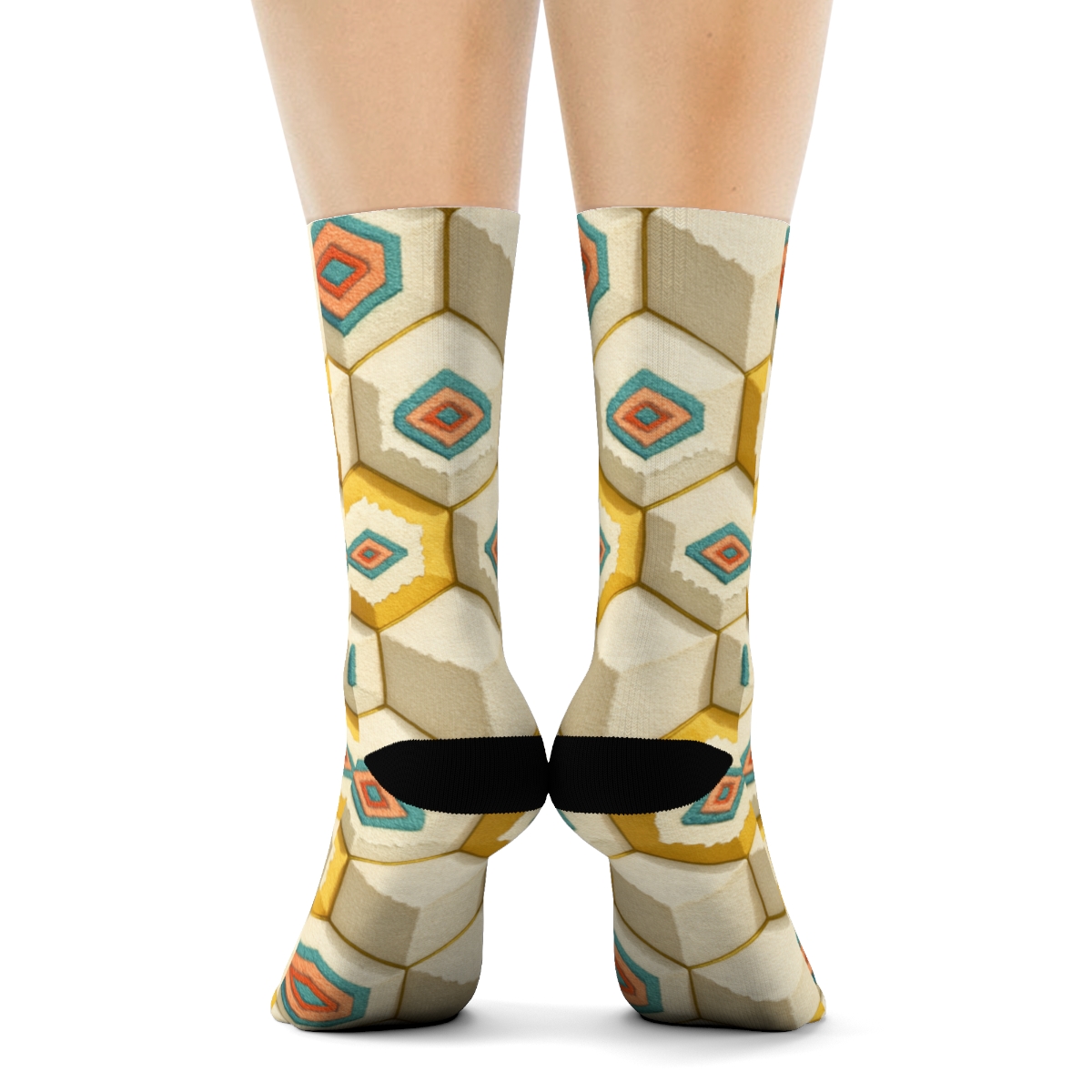 Hex Fringe Tessellation Bloom comfortable cotton socks