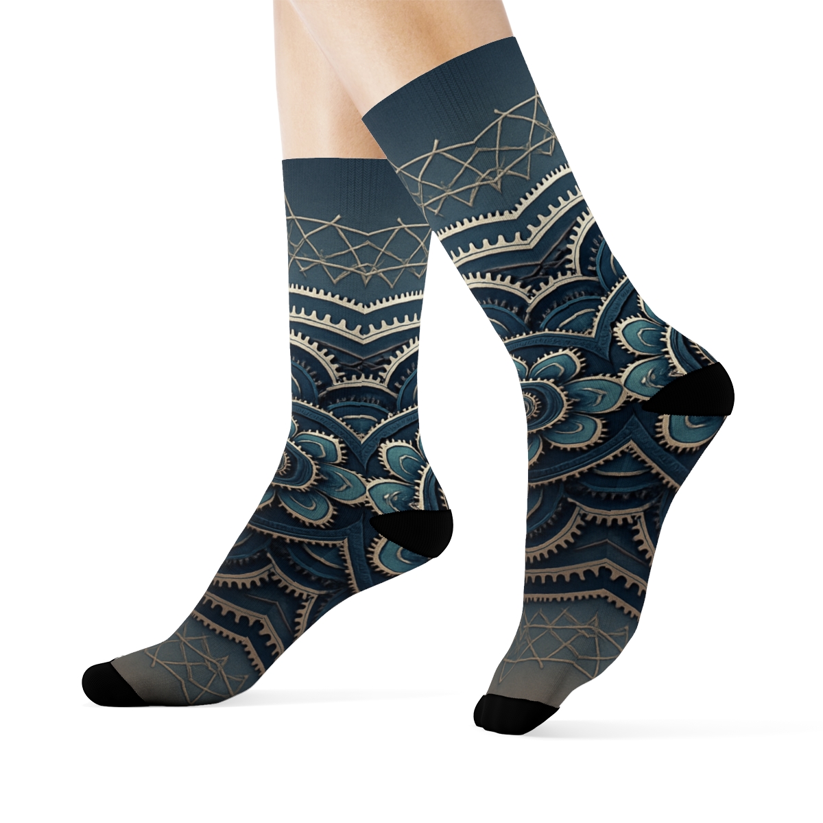 Clockwork Rosette Constellation trendy colorful socks
