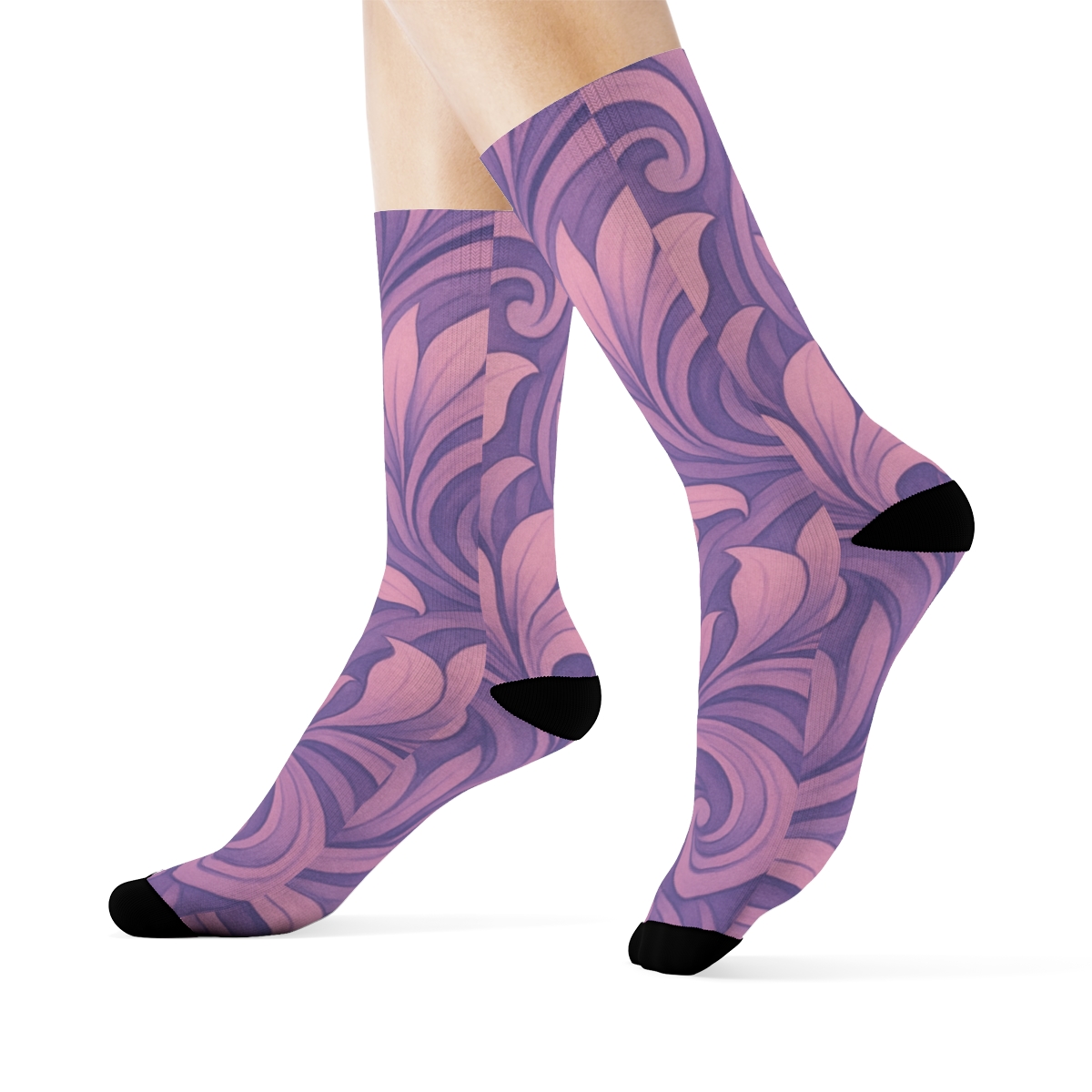 Petal Twirl Design unique printed socks