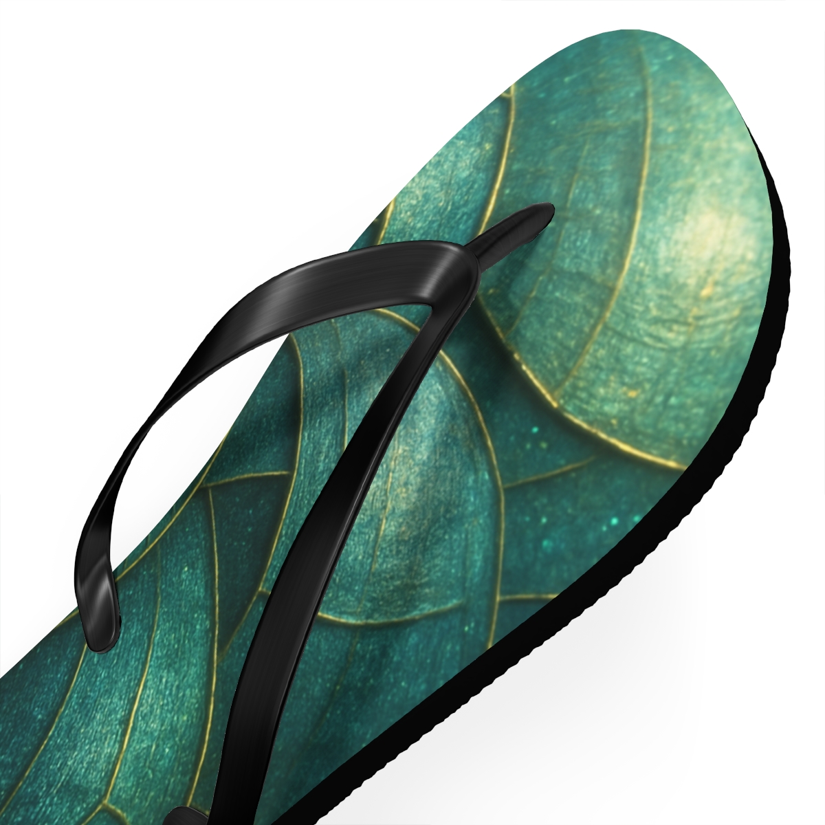 Iridescent Beetle Mosaic stylish summer flip flops