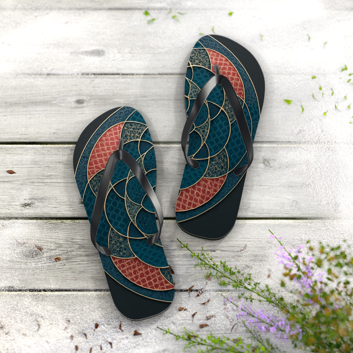 Prismatic Lattice Halo stylish summer flip flops