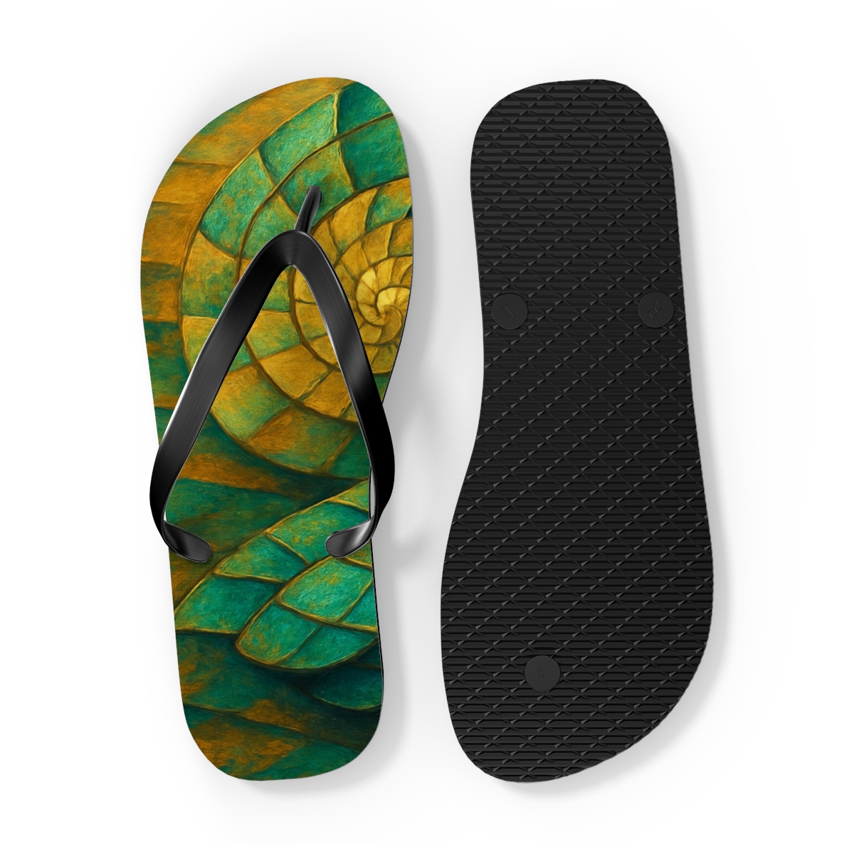 Golden Spiral Shores Flip Flops