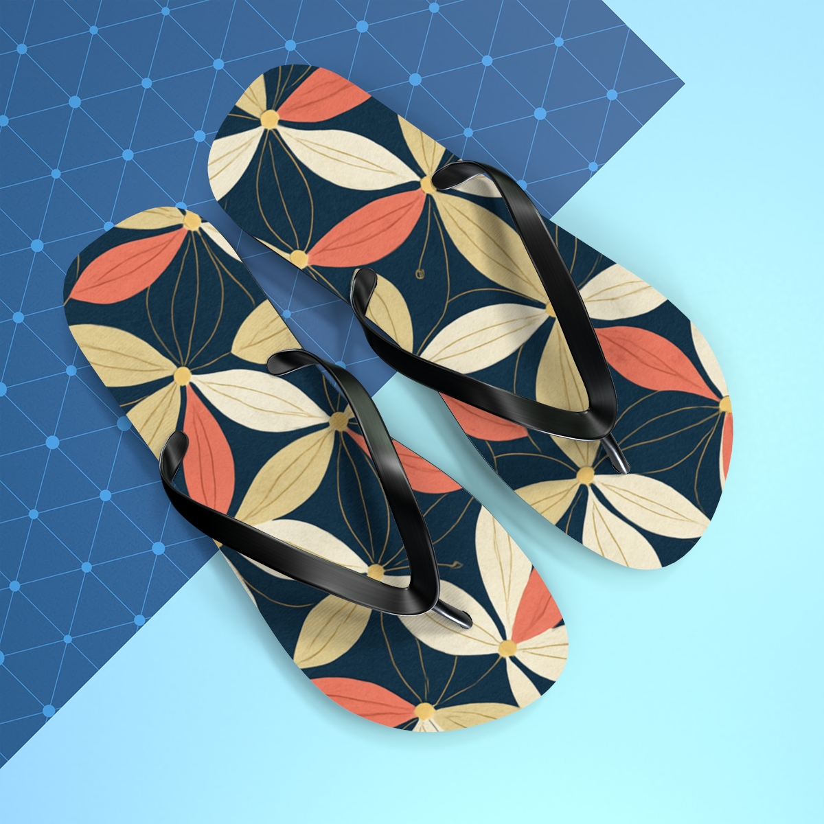 Orchid Loop Tessellation personalized beach flip flops