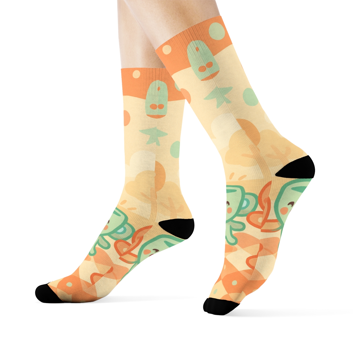 Peachy Polka Pals comfortable cotton socks