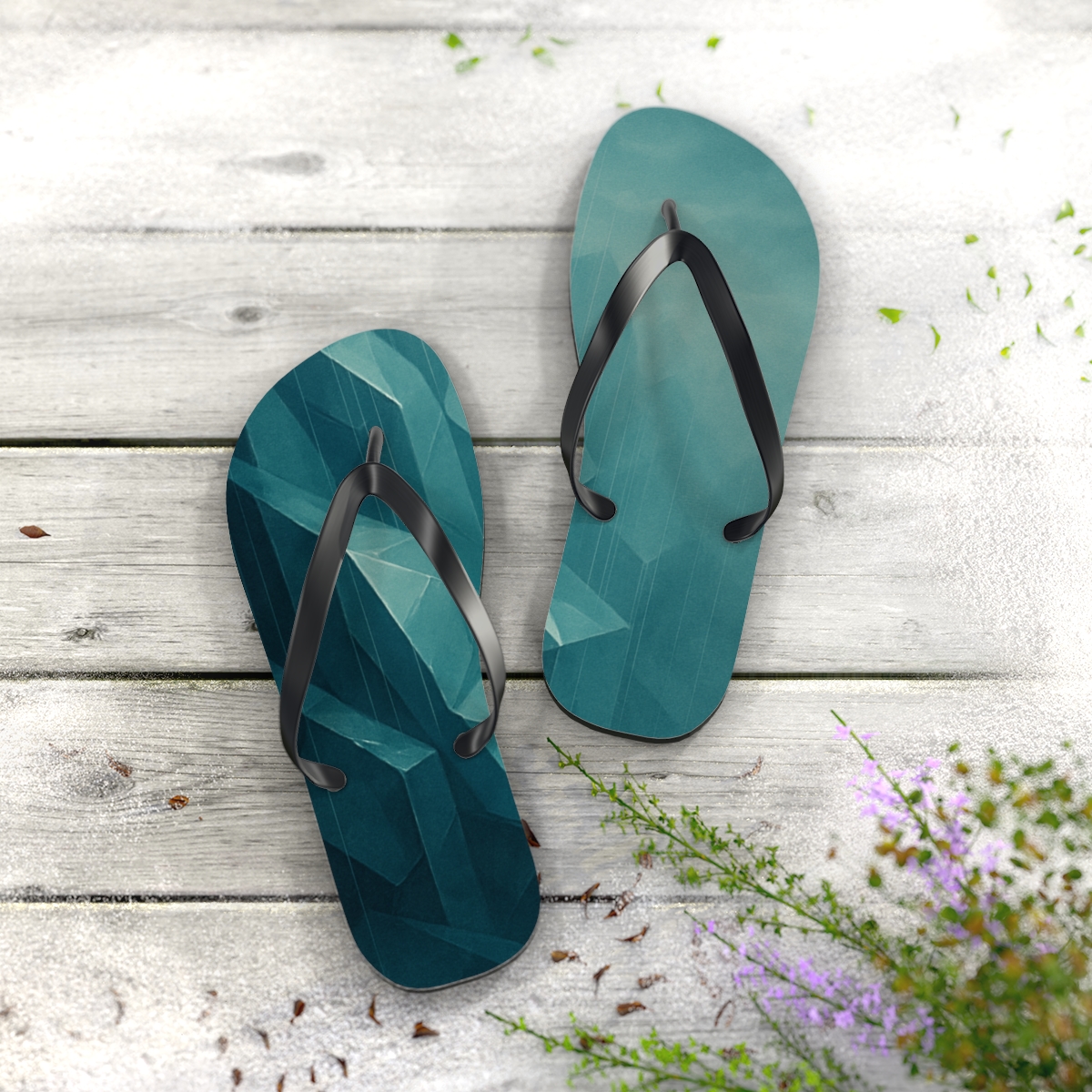 Mineral Facet Rain Veil custom flip flops