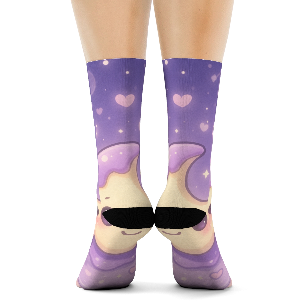 Sleepy Moon Pudding Pals designer logo socks