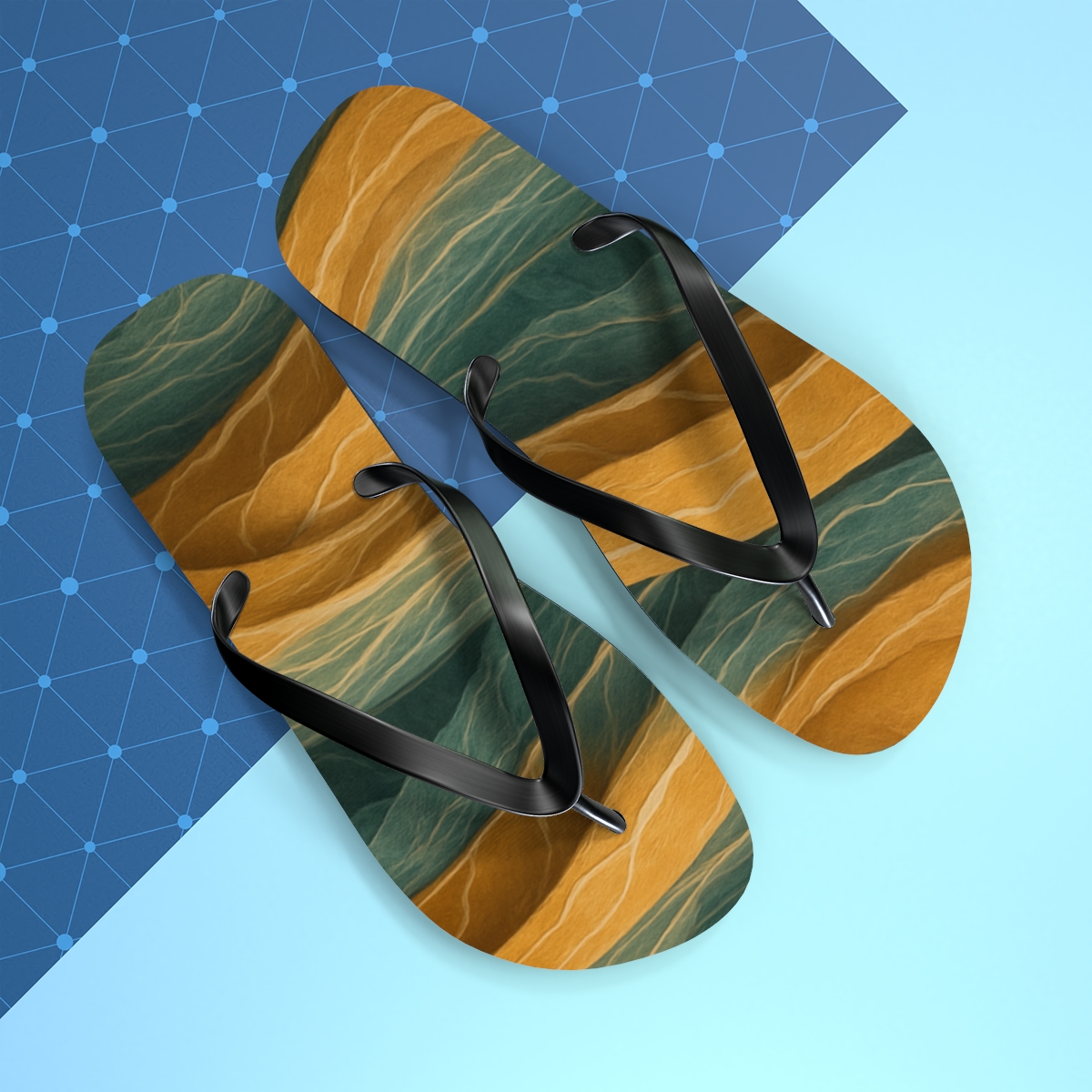 Strata Ribbon Tapestry custom flip flops