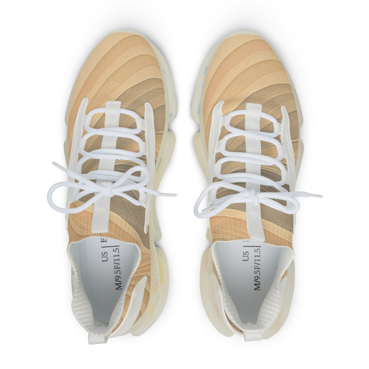 Wind Sculpted Ripple Arcs personalized athletic sneakers