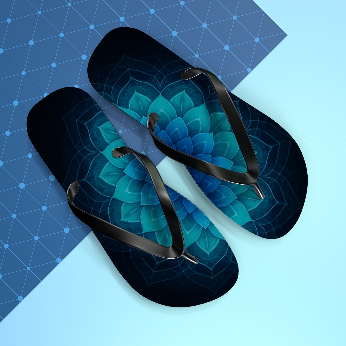Prismatic Petal Orbit custom flip flops