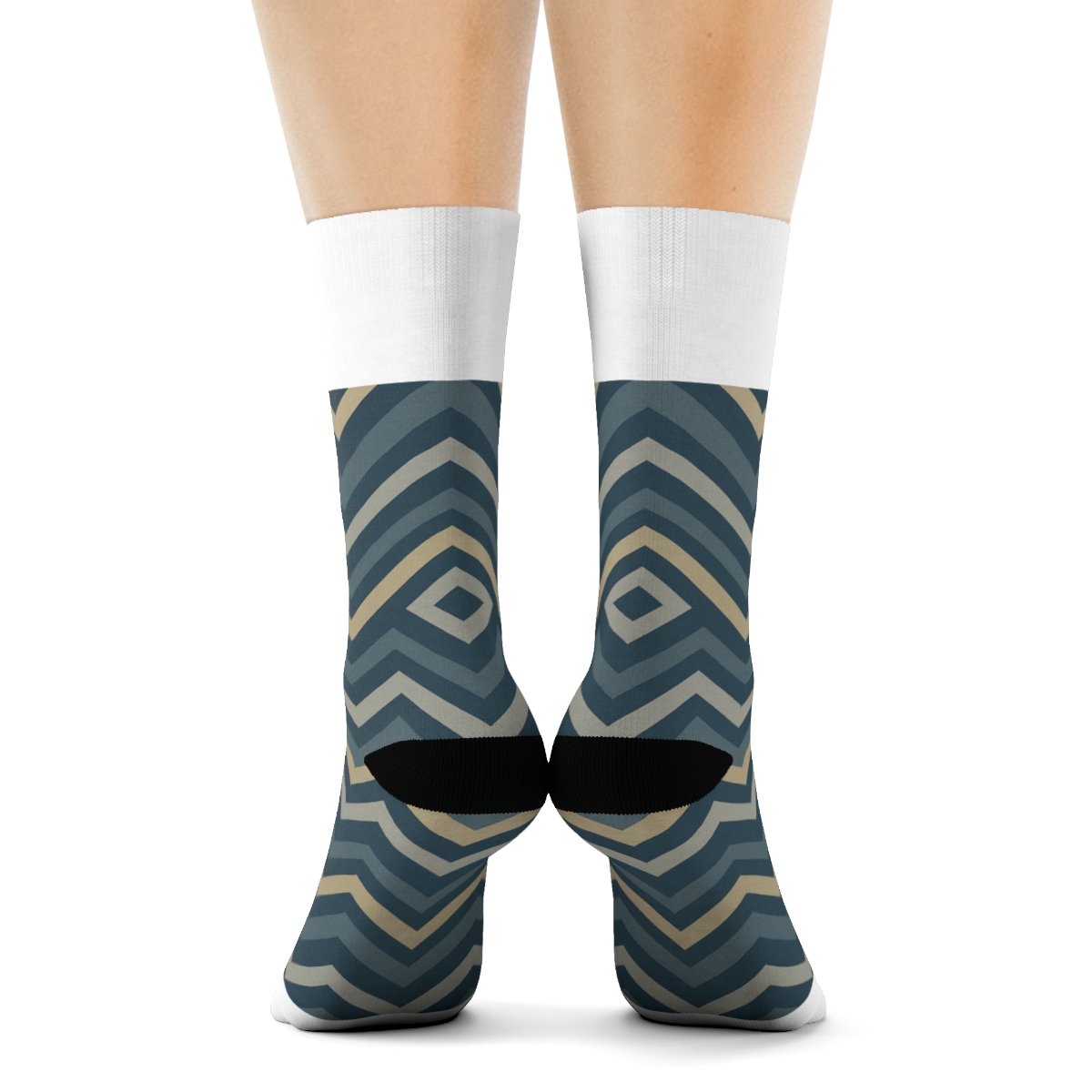 Navy Wave Patterned Comfort Socks