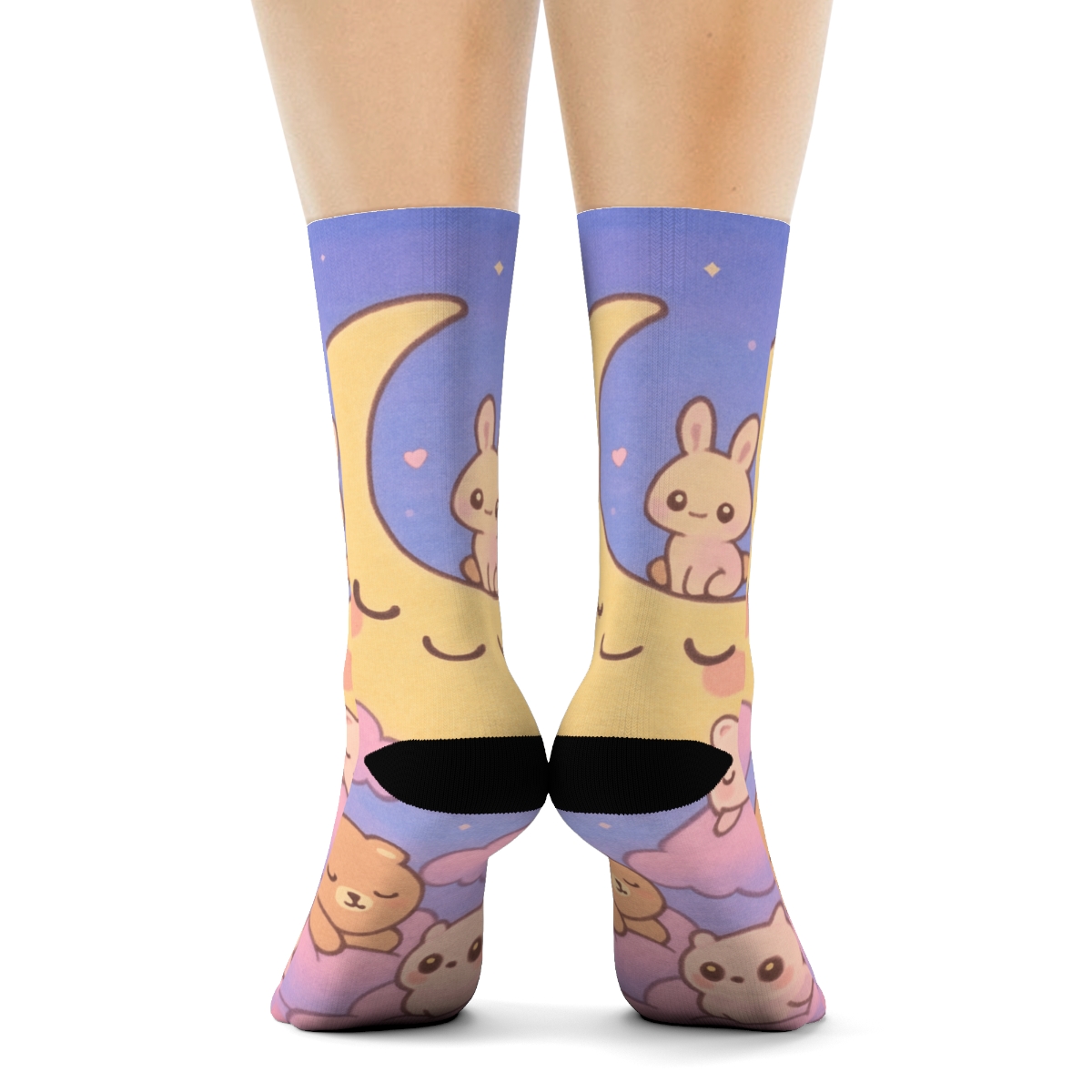Cotton Candy Moon Critters comfortable cotton socks