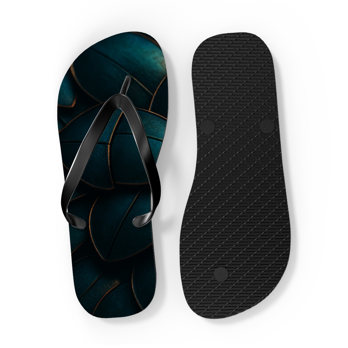 Iridescent Beetle Mosaic personalized beach flip flops