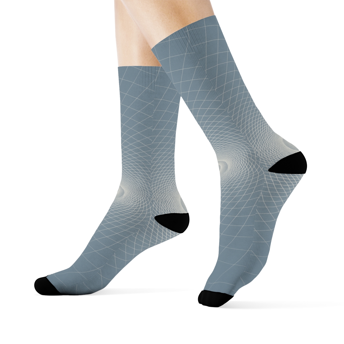 Spiral Offset Grid Veil personalized cozy socks