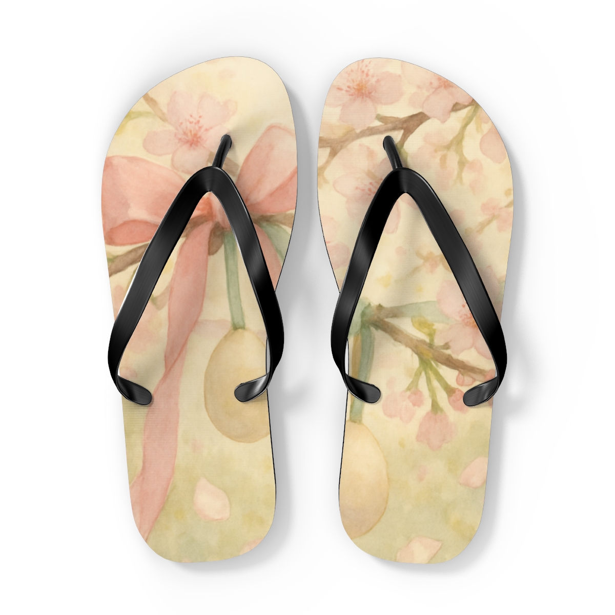 Blossom Ribbon Morning unique graphic flip flops
