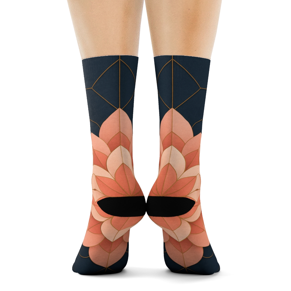 Camellia Facet Rosette sports performance socks