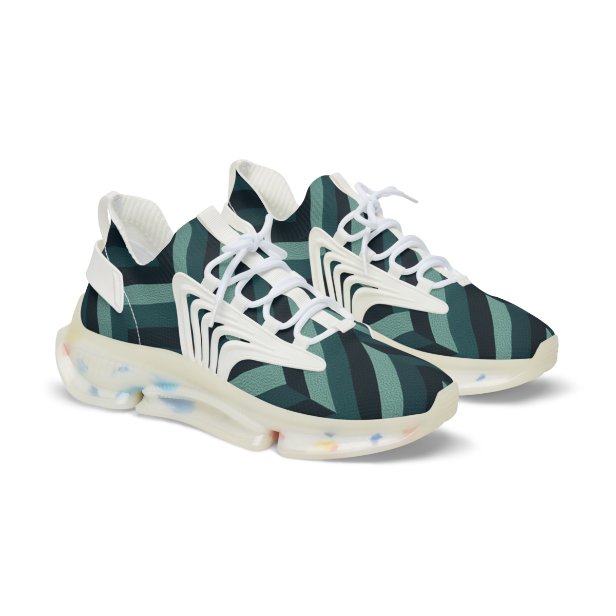 Moire Chevron Matrix personalized athletic sneakers
