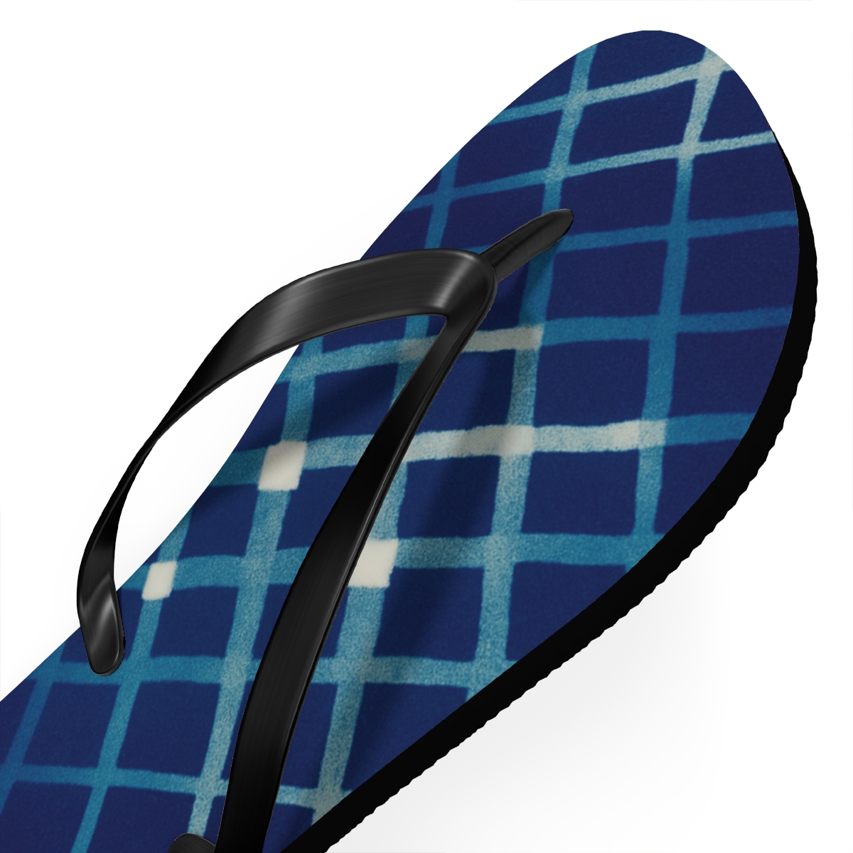 Moire Lattice Pulse Weave designer logo flip flops