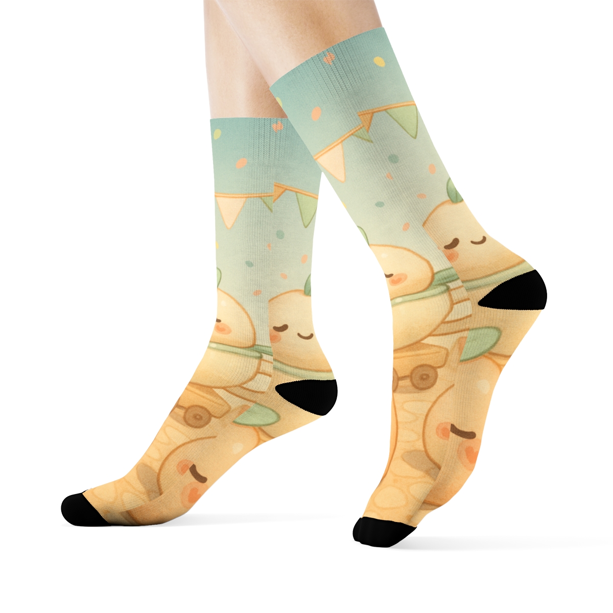 Peach Mochi Parade sports performance socks