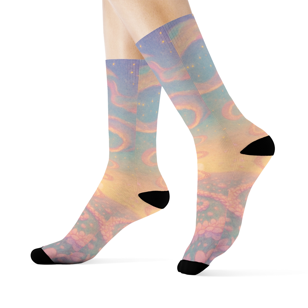 Spring Equinox Ribbon Nebula custom socks