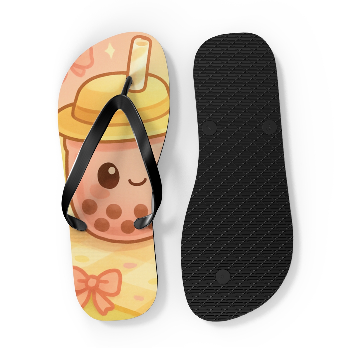 Bubble Tea Buddies stylish summer flip flops