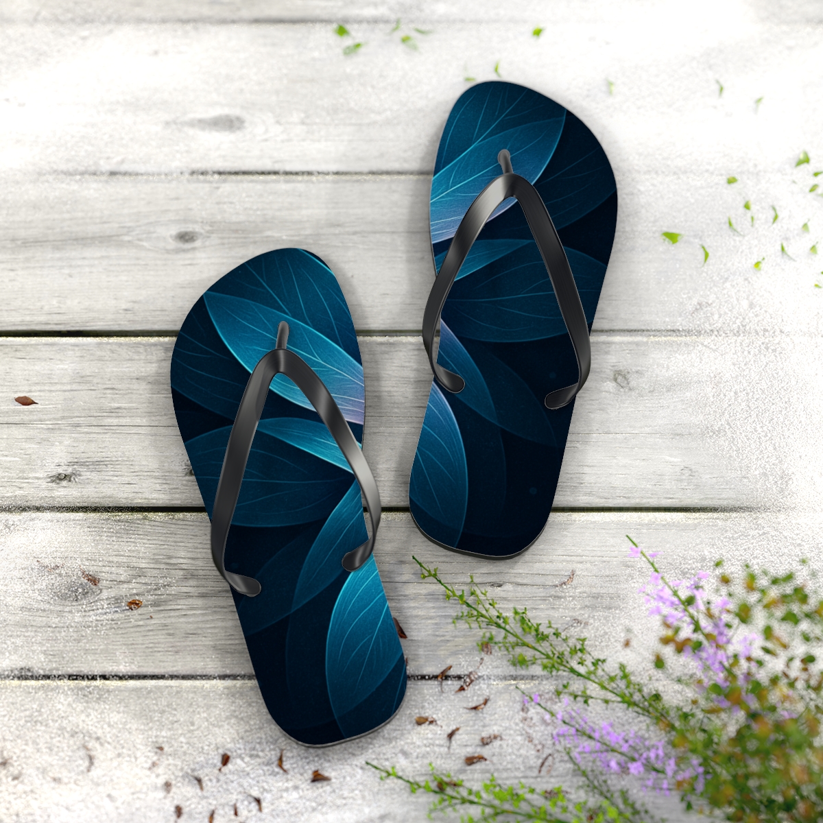 Orchid Vein Holograph Weave custom flip flops