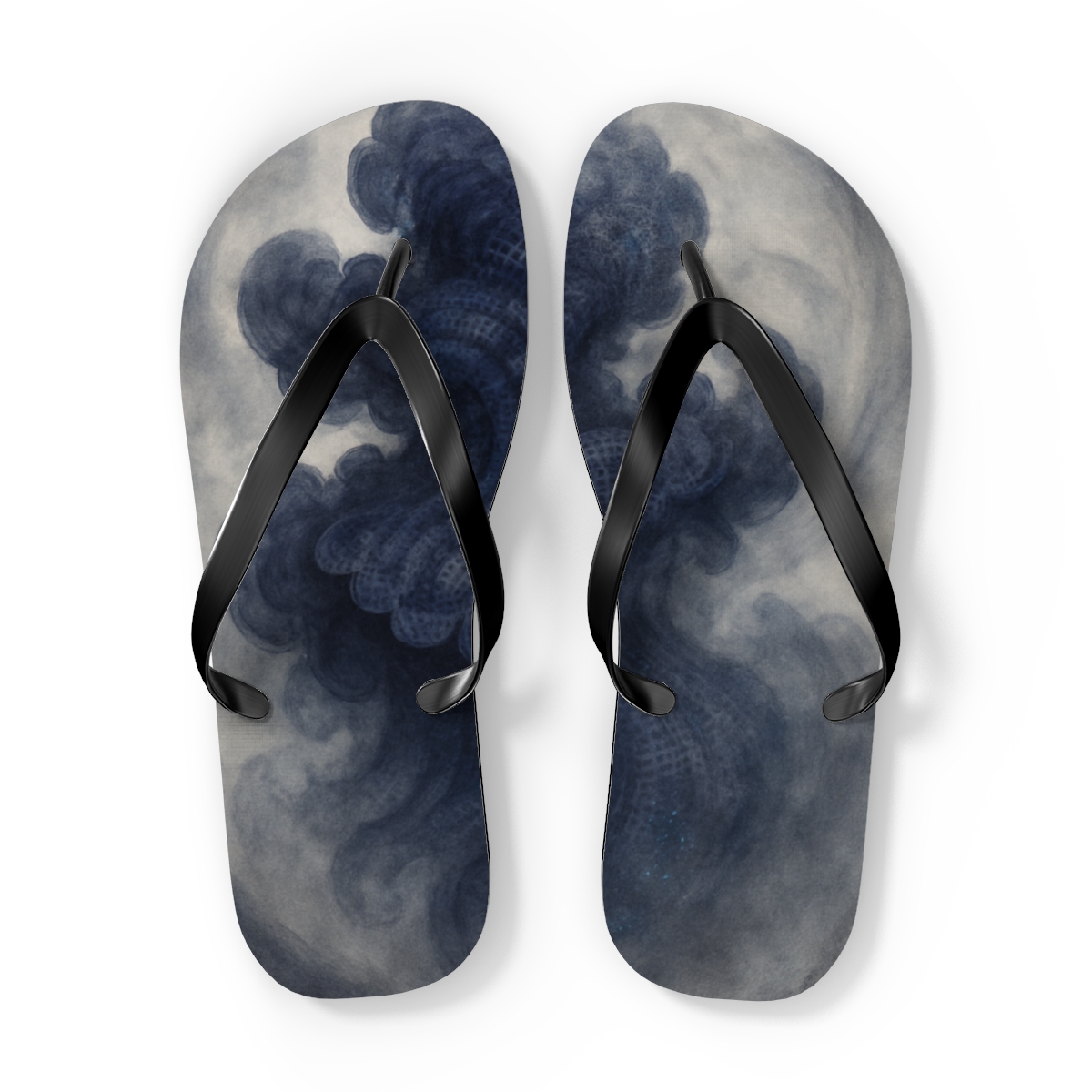 Cuttlefish Ink Bloom Cipher trendy printed flip flops