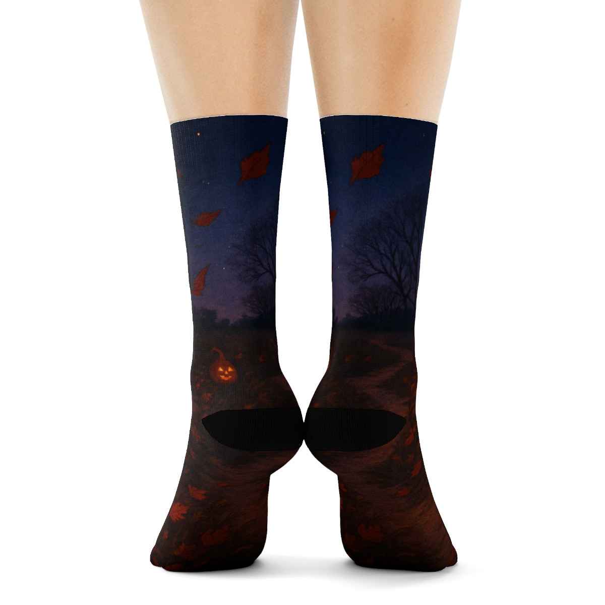 Halloween Lantern Meadow trendy colorful socks