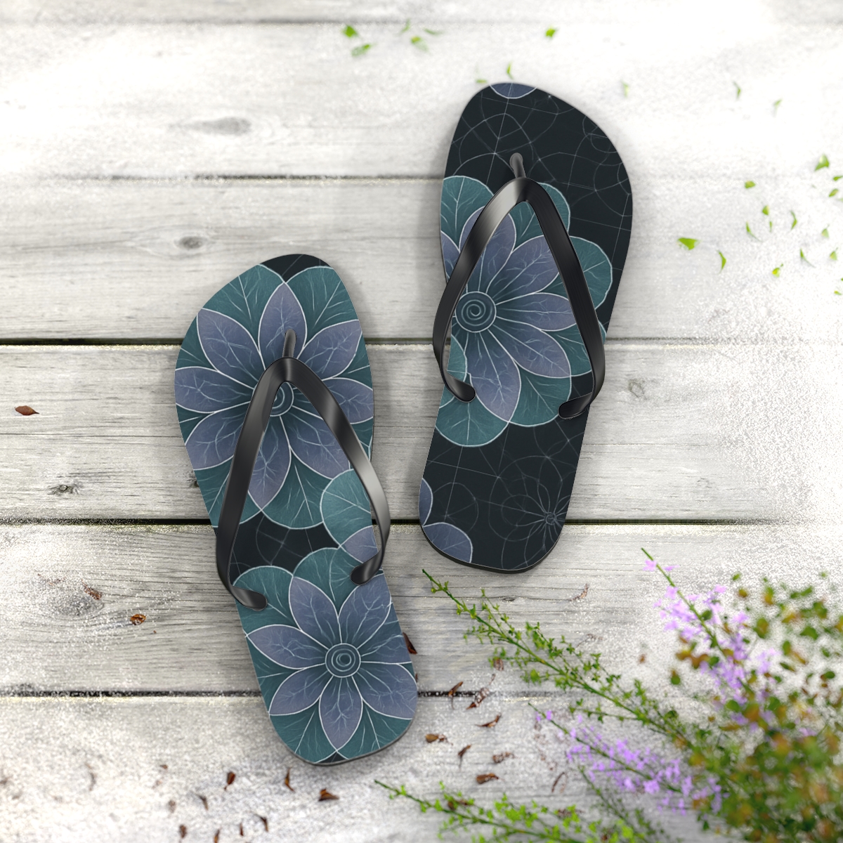 Camellia Vein Circuitry comfortable casual flip flops