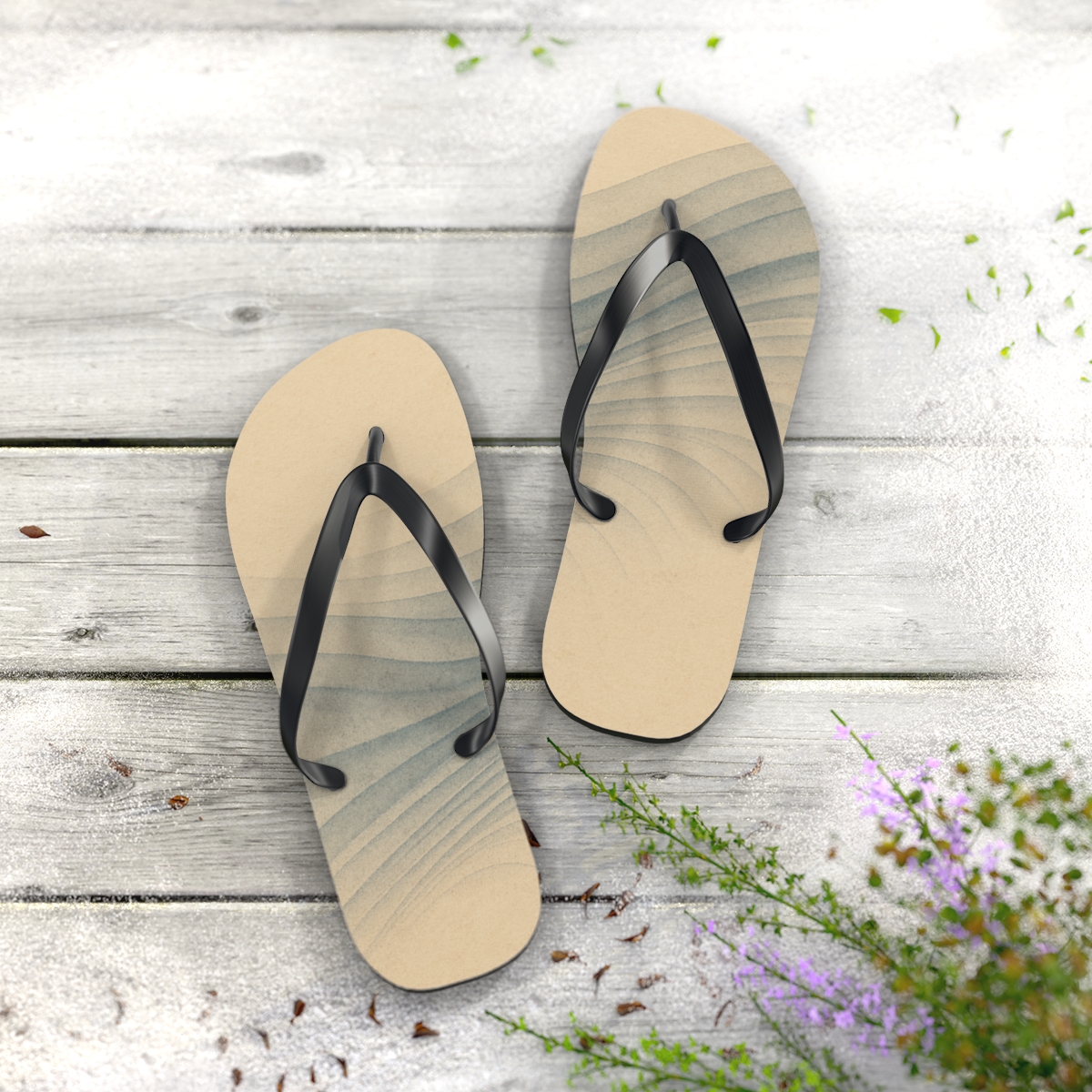 Wind Arc Wavefront Ledger unique graphic flip flops
