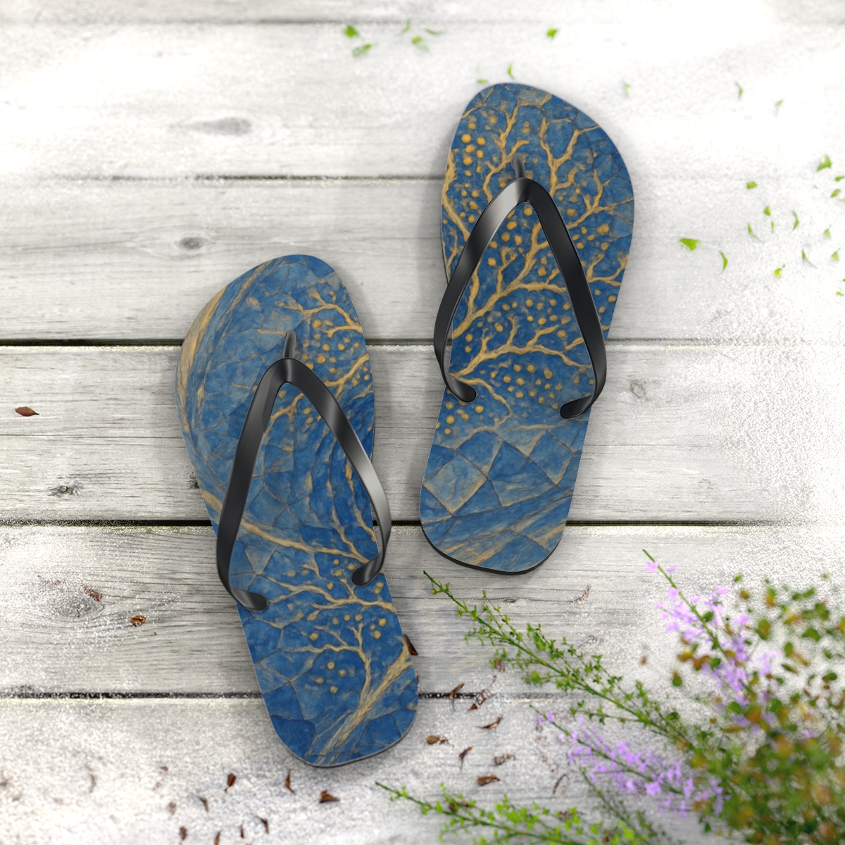 Eddy Lattice Radiance unique graphic flip flops