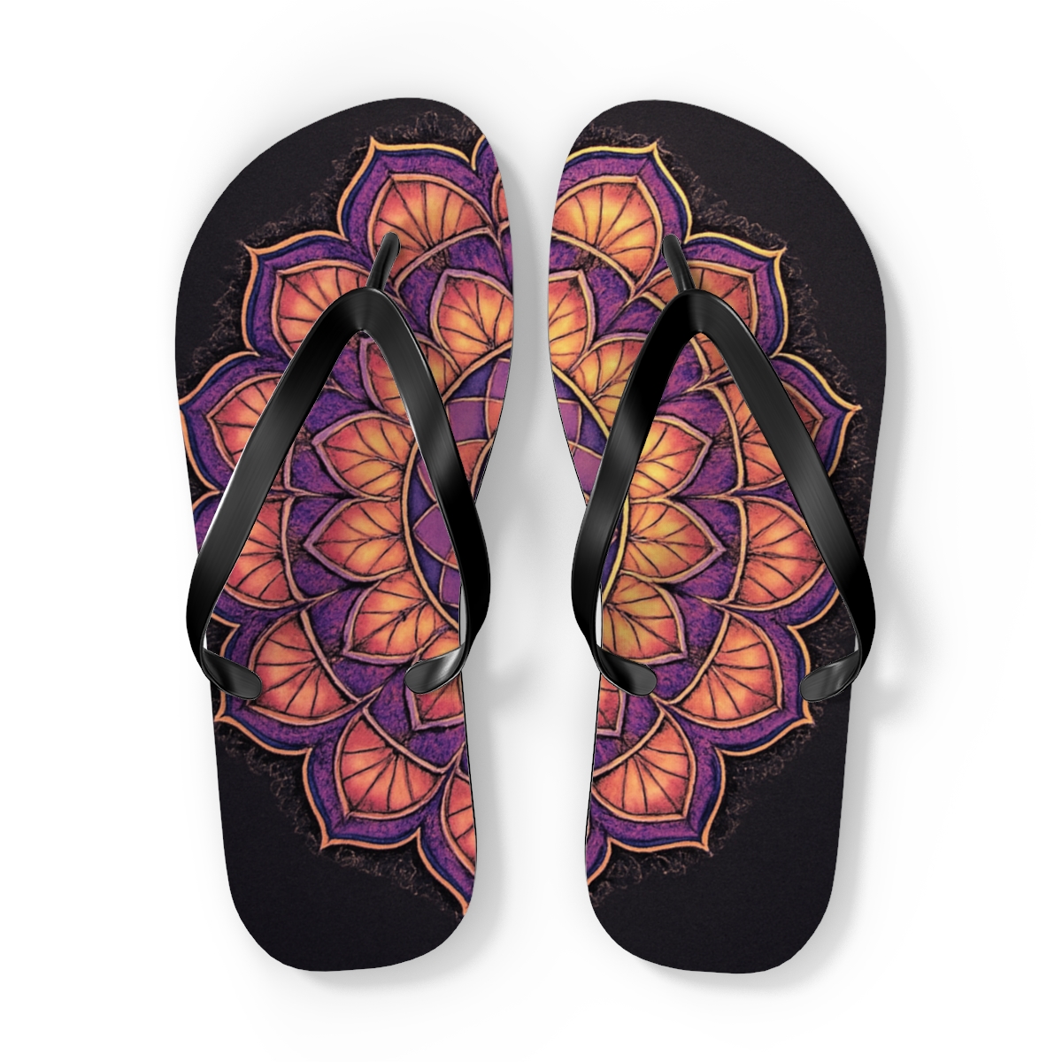 Prismatic Spiral Rosette Array colorful rubber flip flops