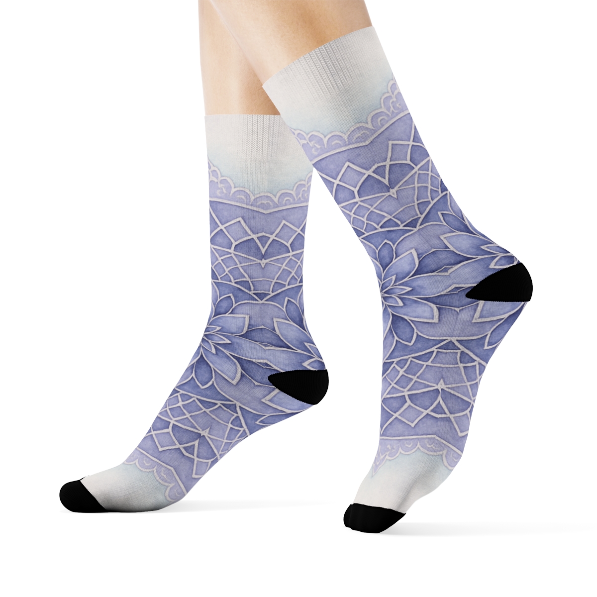 Fractal Petal Concentric warm winter socks