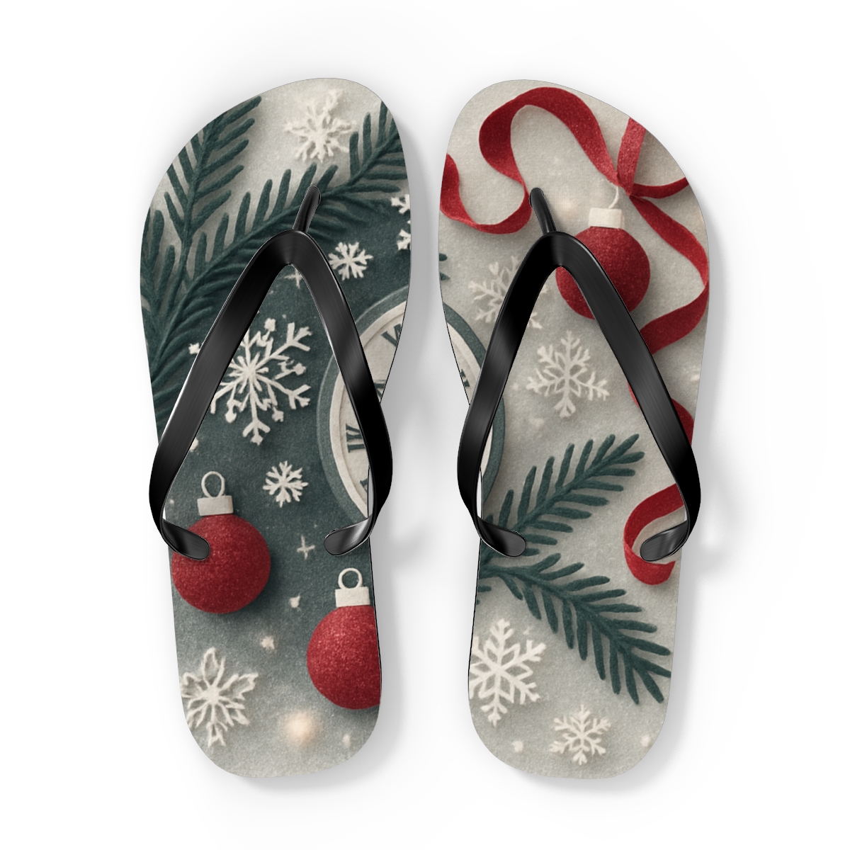 Frosted Evergreen Countdown Collage stylish summer flip flops