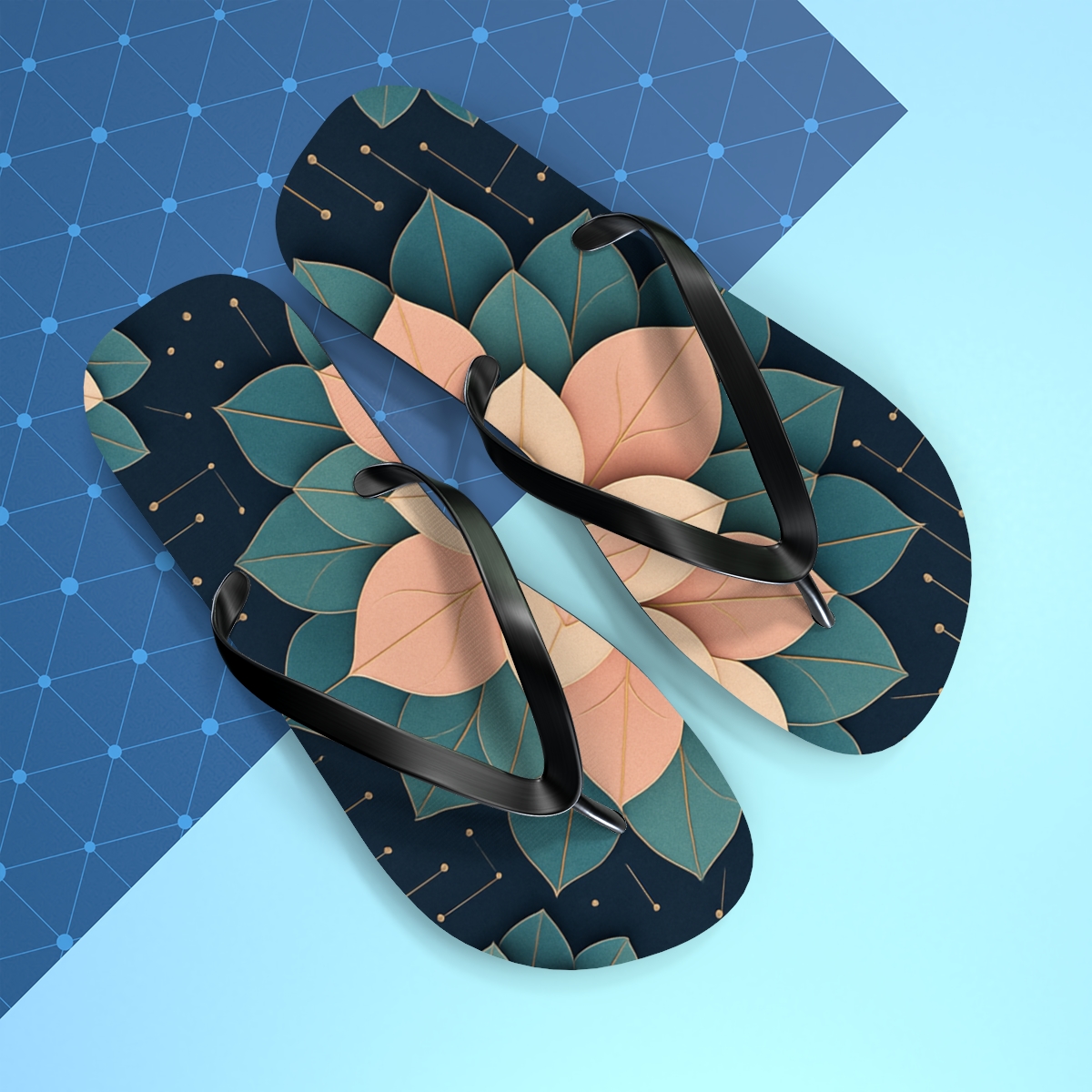 Orchid Folded Rosette Circuit unique graphic flip flops
