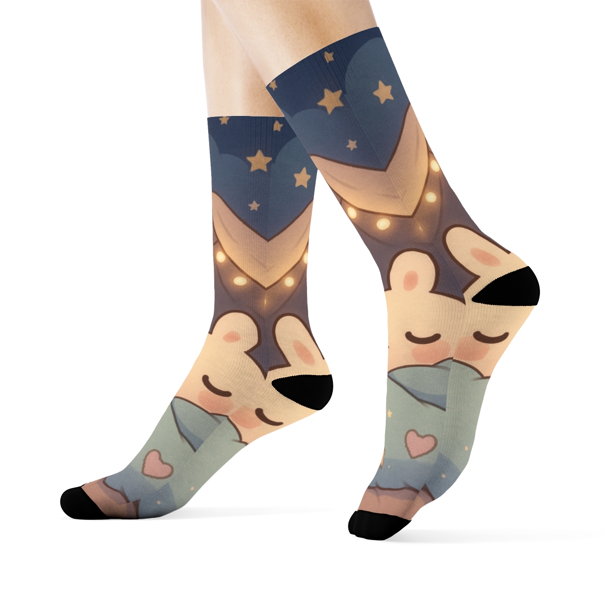 Sleepy Comet Bunny Blanket Fort custom socks