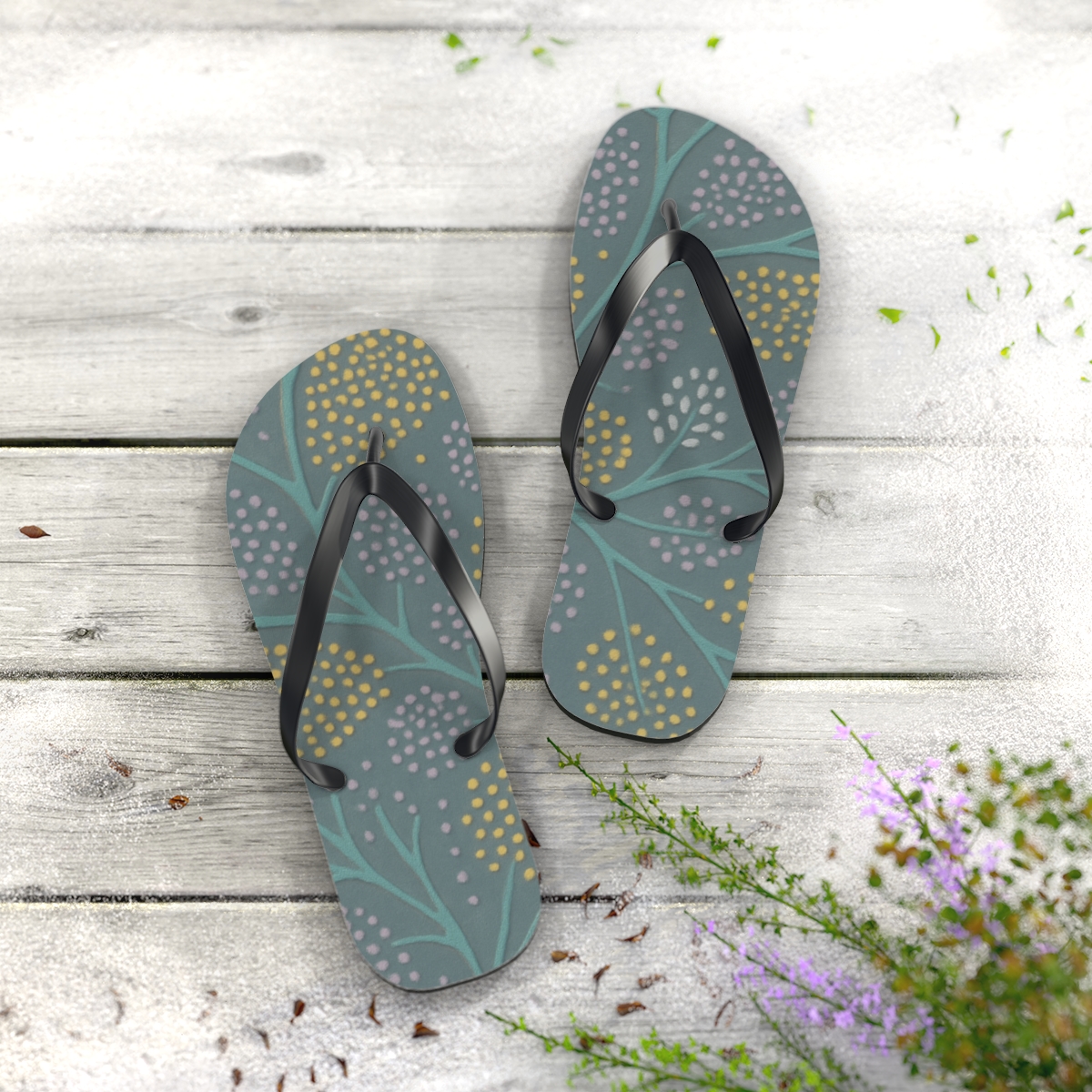 Vein Dot Mosaic stylish summer flip flops