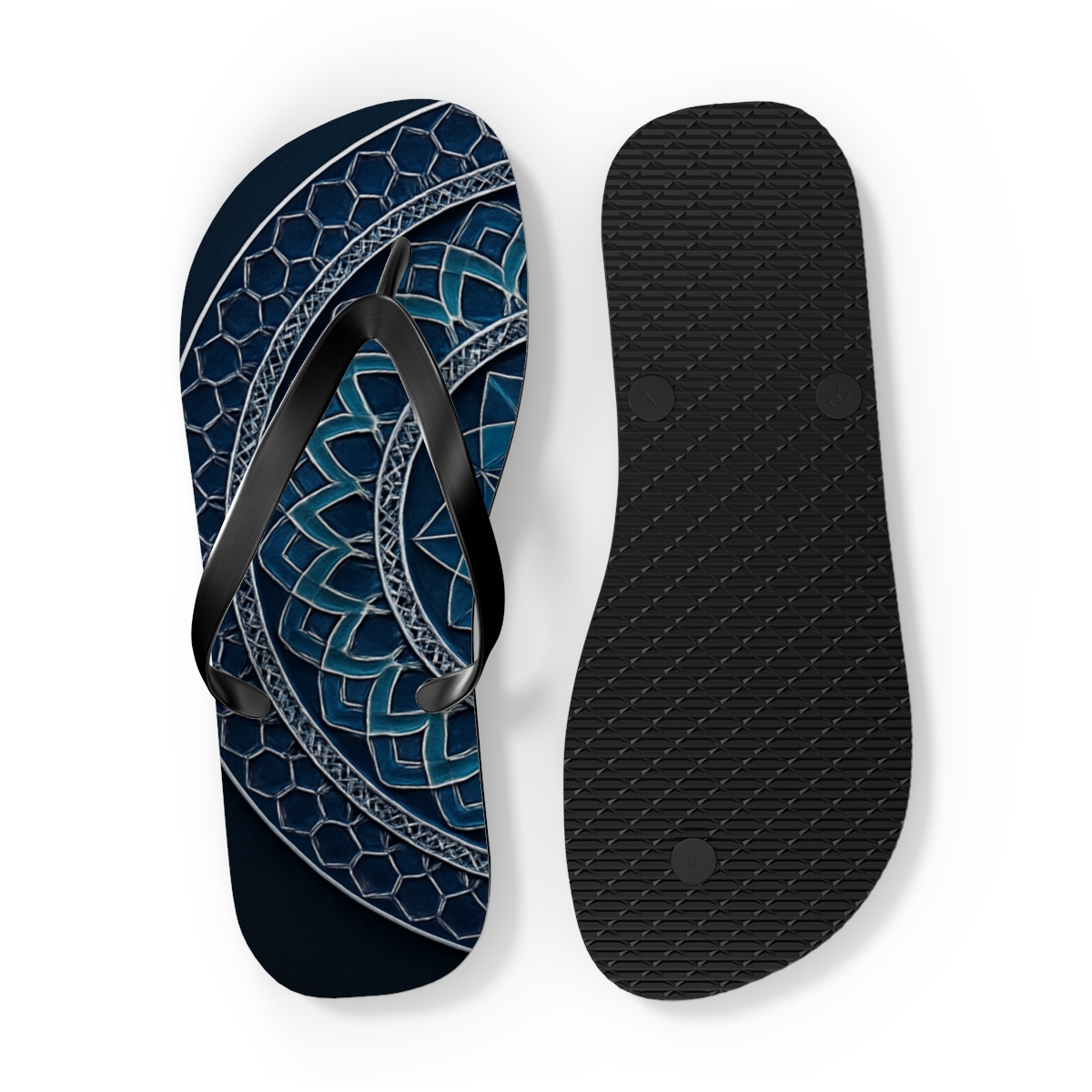 Prismatic Lattice Halo designer logo flip flops
