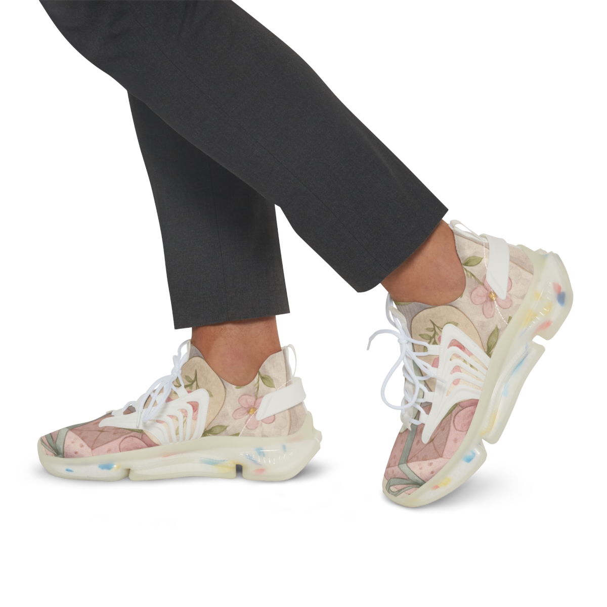 Spring Eggshell Bloom Tableau stylish casual sneakers