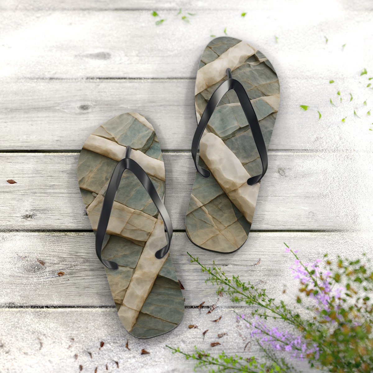 Quartz Vein Tessellation unique graphic flip flops