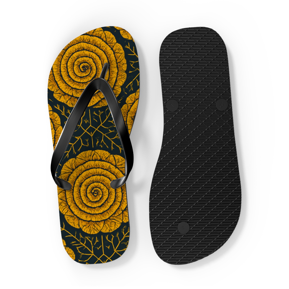 Marigold Fractal Rosette Weave comfortable casual flip flops