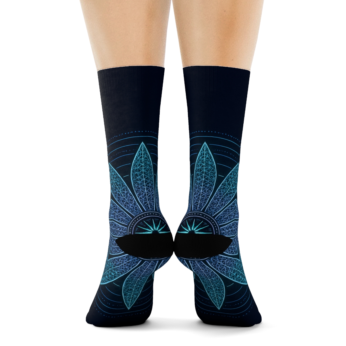 Midnight Petal Lattice stylish patterned socks