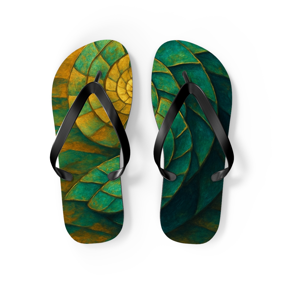 Golden Spiral Shores Flip Flops