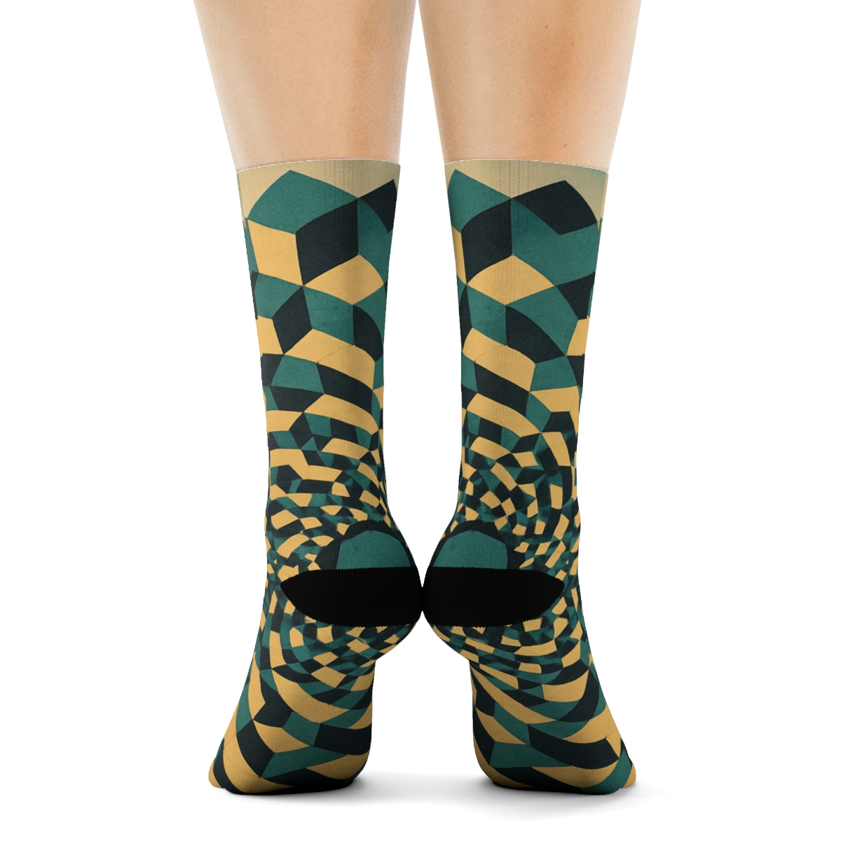 Hex Spiral Tessellation personalized cozy socks