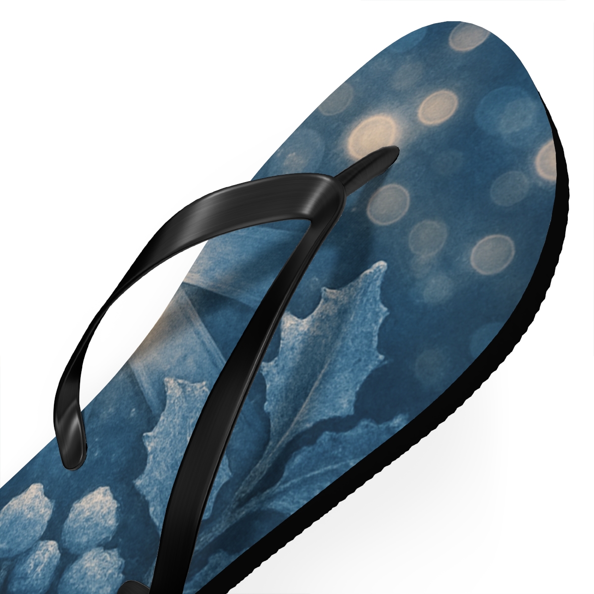 Winter Solstice Starlight Candleweave personalized beach flip flops