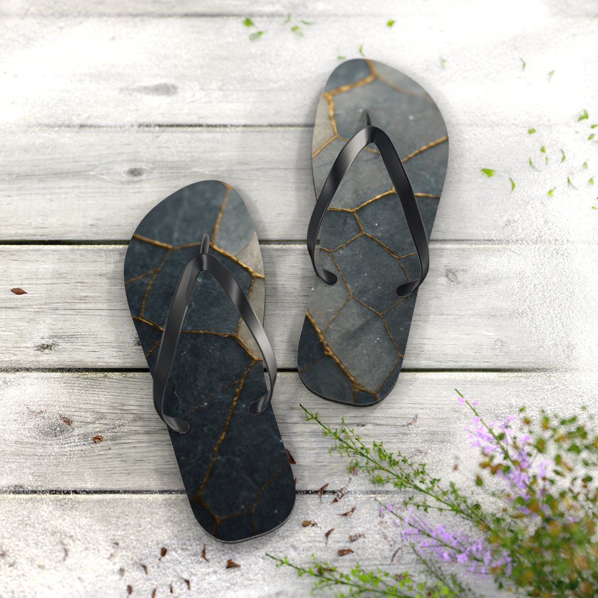 Mineral Facet Vein Tapestry soft sole flip flops