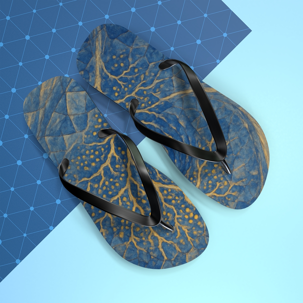 Eddy Lattice Radiance unique graphic flip flops